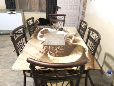 Iron rod dinning table