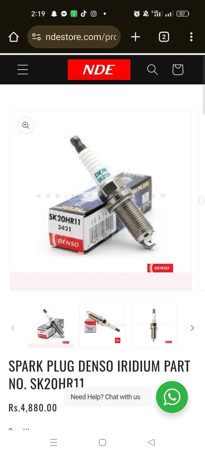 Toyota Vitz Original Denso iridium spark plugs