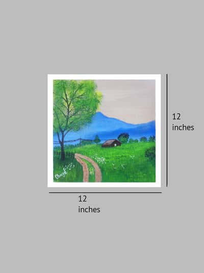 ORIGINAL LANDSCAPE ACRYLIC PAINTING 12×12 INCHES. EACH PAINTING 1500