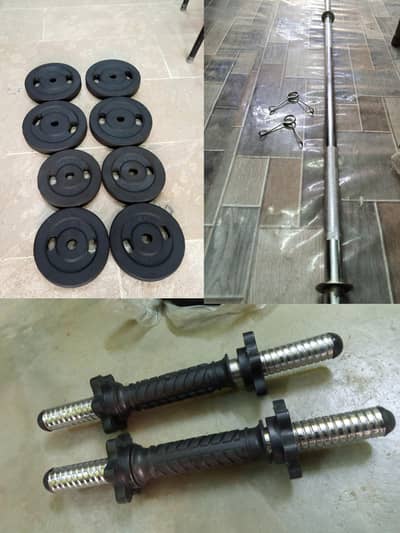 Exercise (Rubber coated weight plates rod set)