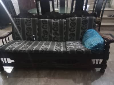 5 seater wodden sofa