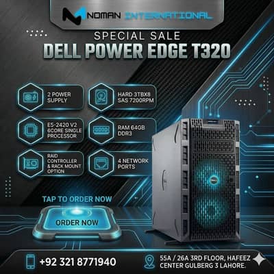 DELL POWER EDGE T320  server Intel Xeon | [Insert RAM] GB | [Insert HD
