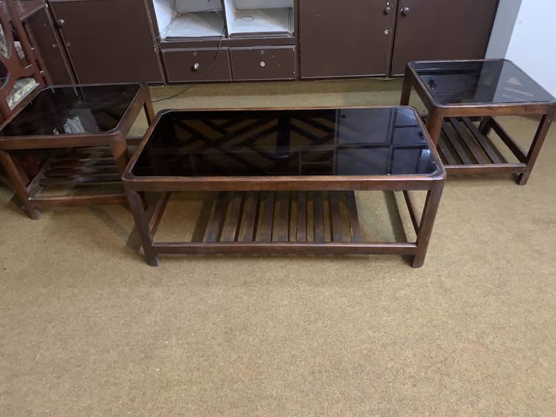 Table set with 2 side table 0