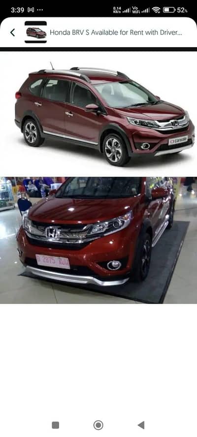 Honda BRV S Available for Rent on Daily, Weekly Basis