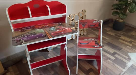kids study table, car and cycle