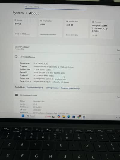 Dell precision 5550 i7 10850H with quadro T1000 gddr6 gpu gaming pc