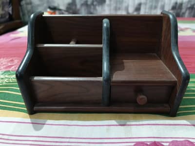 Executive Wooden Desk Organizer with Drawer - Like New