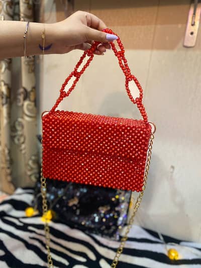 red stylish bag