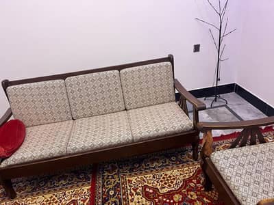 5 seater wooden sofa