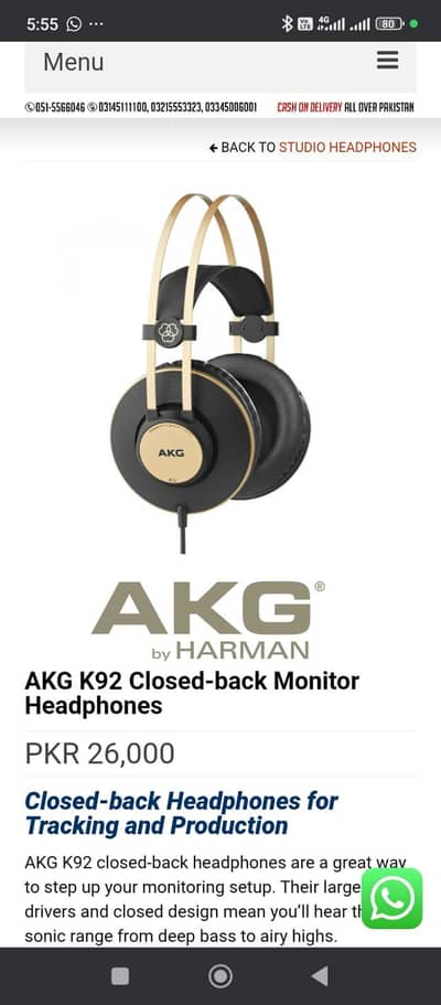 akg k92 headphone