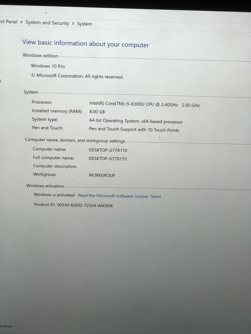 Microsoft Surface book 1 8