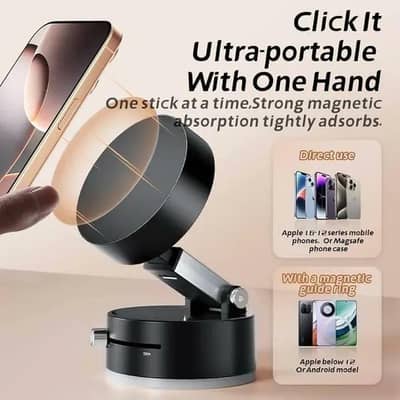 360 Degree Magnetic Phone Holder Black ABS