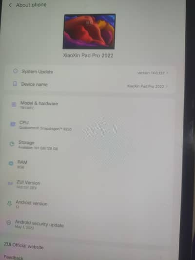 Lenovo tab xiaon pad pro 8/128 urgent sale
