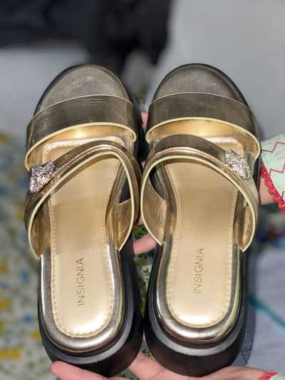 Insignia golden sandals ,size 38