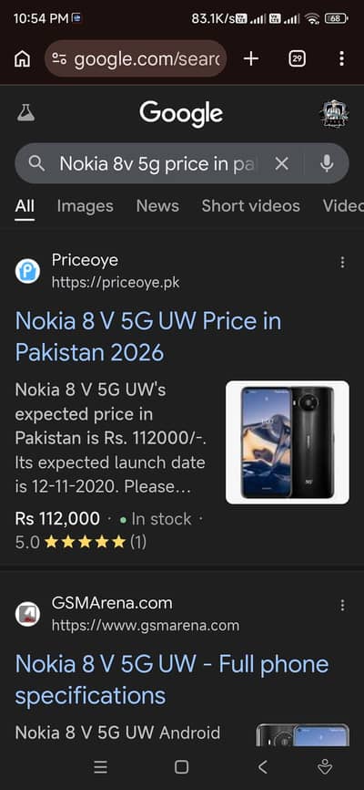nokia 8v 5g  offical  pta aproved 10/10