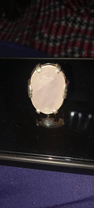 Pink rubi yaqut with silver ring