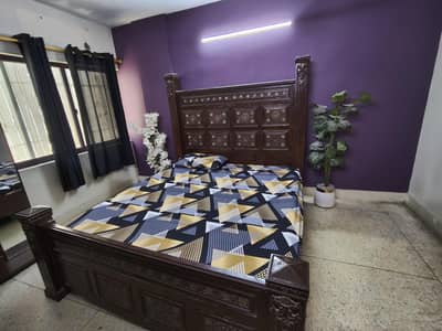 sheesham wood king size bed with mattress