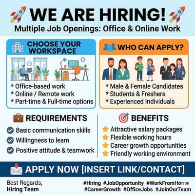  We’re Hiring – Office & Remote Opportunities Available!