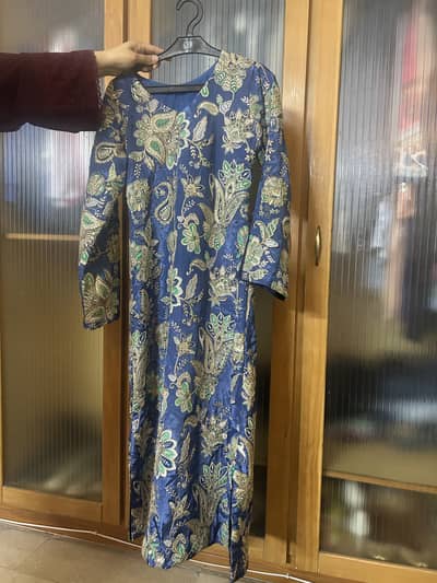 Silk Kaftan Blue colour