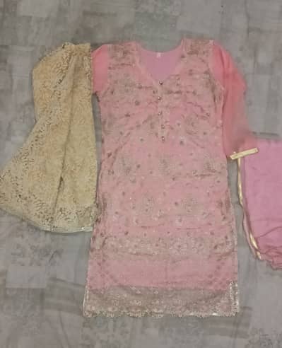 3P Full Embroidered Party Dress for Sale