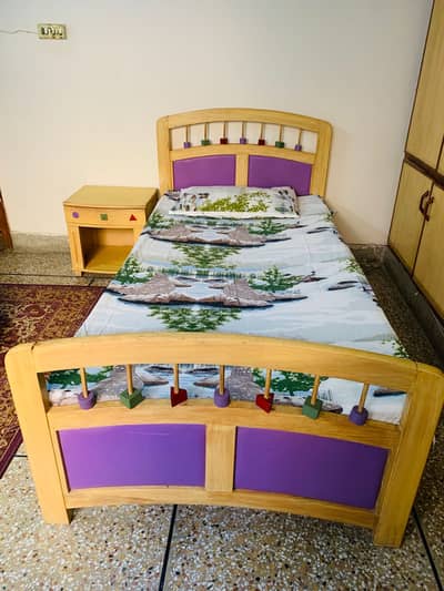 Single Bed, Side Table & Study Table with Chair