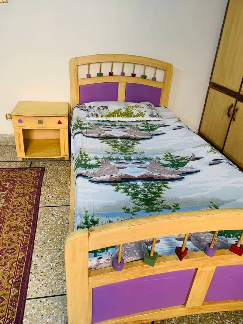 Single Bed, Side Table & Study Table with Chair 2