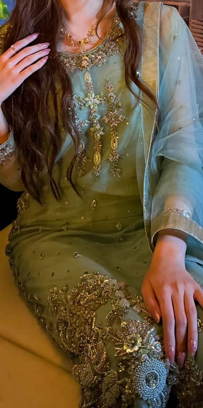 Luay Couture Emerald Green Luxury Dress