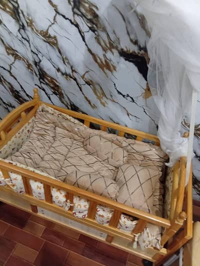 baby cart wooden bed
