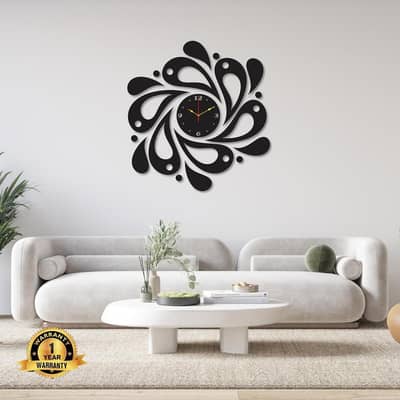 Black Artistic Wall Clock 24x24 Inch DIY Decoration