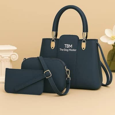 Women's Rexine 3-Piece Handbag Set
