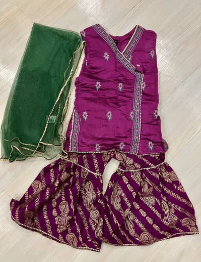 J. Infant 12-18 Month Purple Gharara Suit