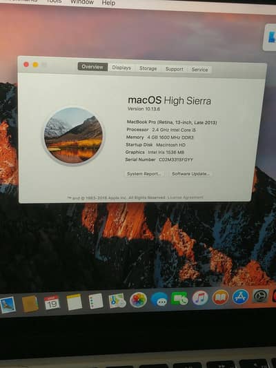 MacBook pro retina 2013 4/128gb