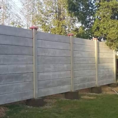 Precast Concrete Boundary Wall Panels – 2” Thick Slabs, 6"×7" Columns