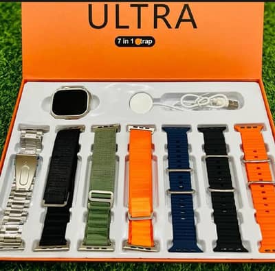 Ultra smart watch series 9,    7 straps and charging cable New