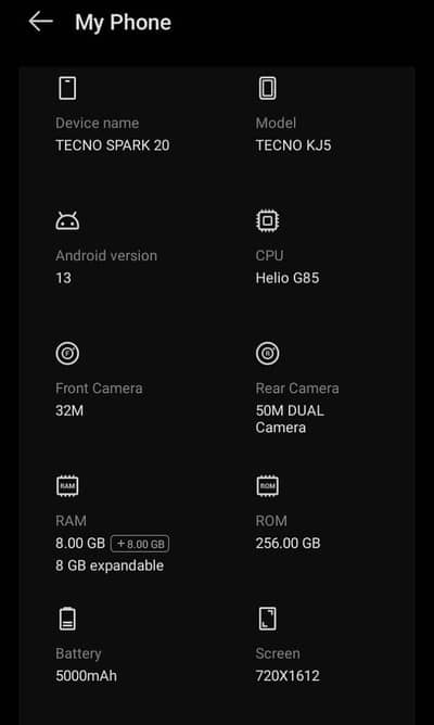 Tecno Spark 20, 16/256 GB