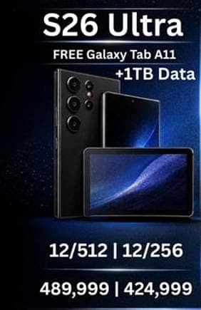 Samsung Mobile S26 Ultra with Free Tablet, pta approved, brand new