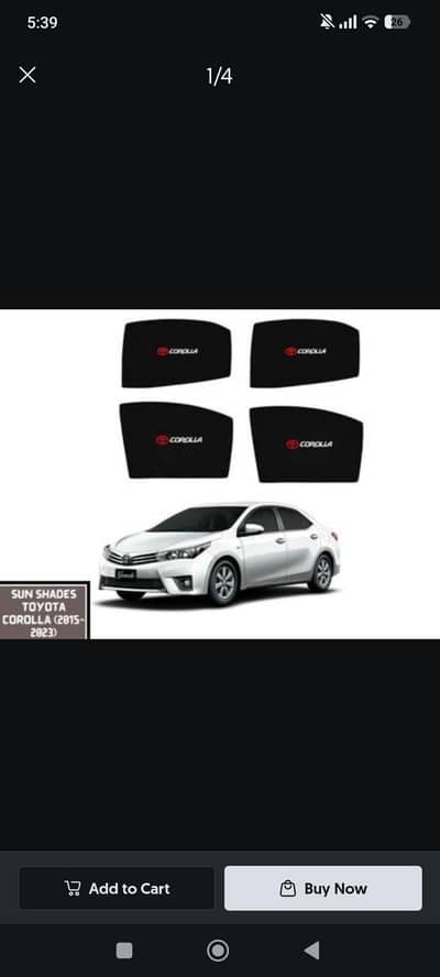 Corolla Sun shades and original Toyota Matts