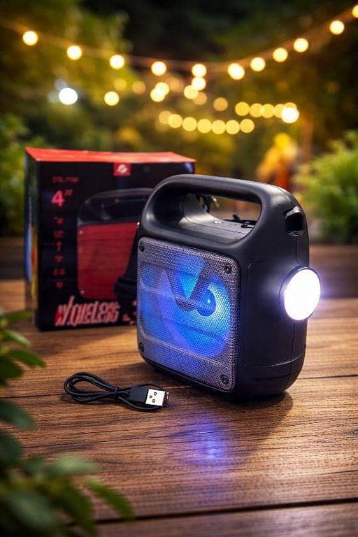 KTS-1185 Bluetooth Speaker with Flashlight | Portable Wireless Speaker | FM Radio | USB/TF Support