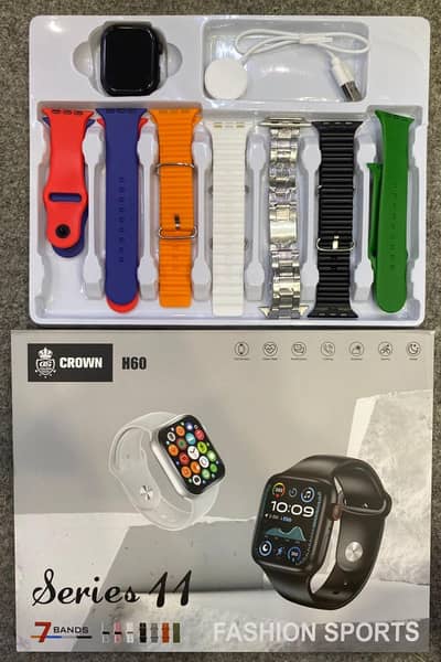 Latest Series 11 smart watch with 7 premium straps 2026 model