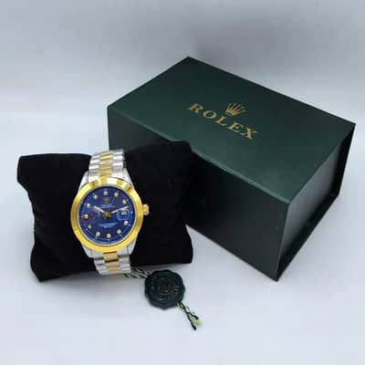 Men's Two-Tone Gold Blue Datejust Quartz Watch