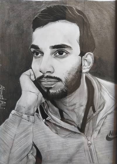Premium Handmade Portraits | Hyper-Realistic Charcoal & Pen Art