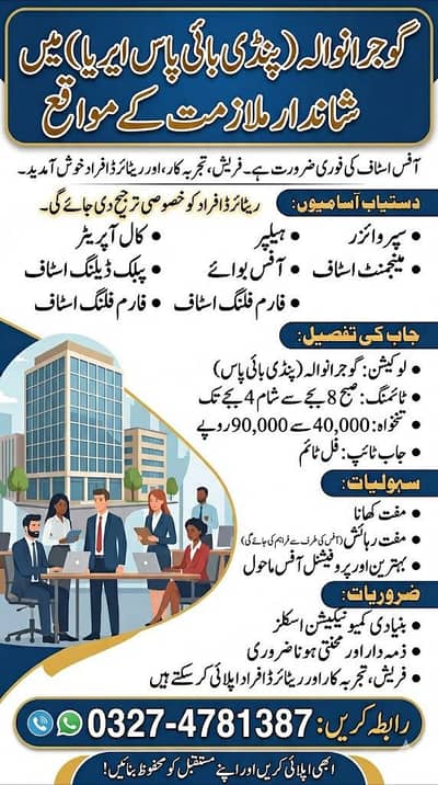 Office Jobs Available – Supervisor, Helper, Call Operator & More