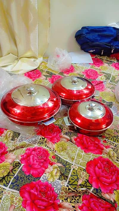 Havy 3 Steel Bowls with 1  Coller