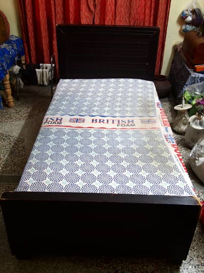 A Set of British Foam Mattress Along with Single Bed for SALE