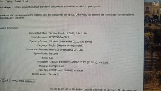 12 Gen i5.64 GB Ram.