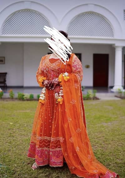 Mehndi Dholak Mayoon bridal dress