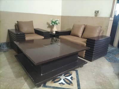 6 Seator Sofa Set with 2 side Tables and 1 center Table