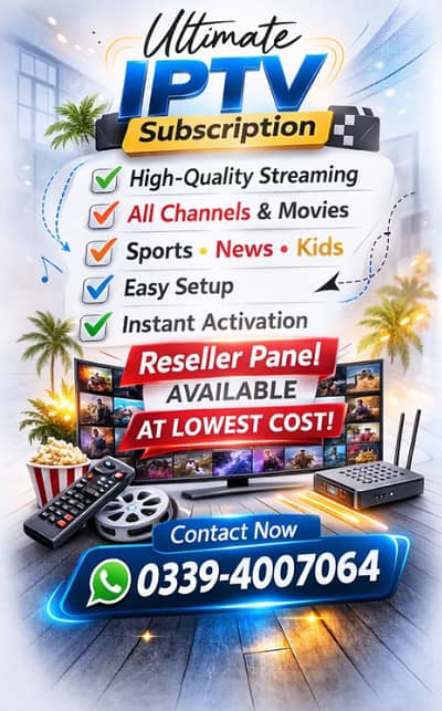 IPTV Service Provider HD Channels + Reseller Panel Available Low Cost