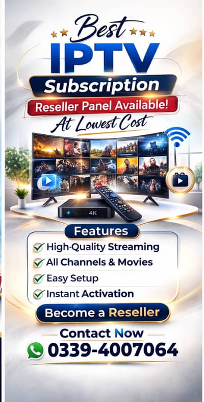 IPTV Service Provider HD Channels + Reseller Panel Available Low Cost