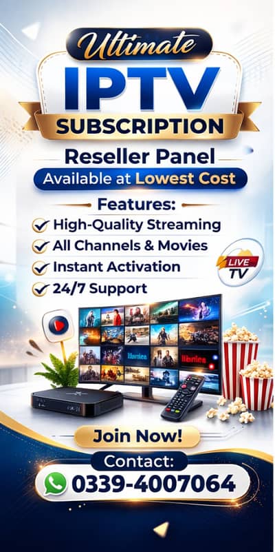 IPTV Service Provider HD Channels + Reseller Panel Available Low Cost